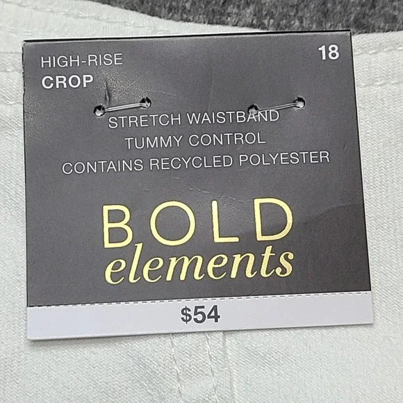 Bold Elements Crop Flare Jeans Womens 18 High Rise Tummy Control Denim Pants - Picture 4 of 9